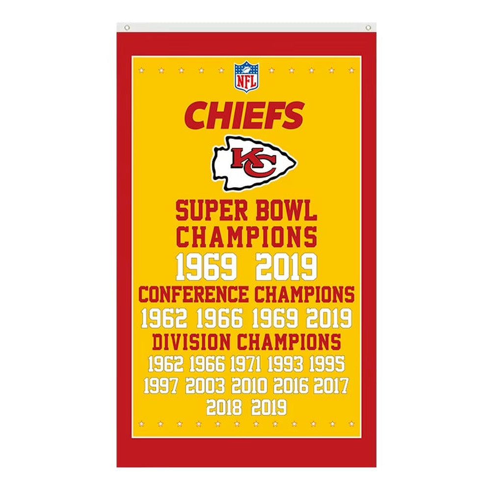 Kansas City Chiefs Super Bowl Champions Novelty Flag Banner NEW! 3 ft x 5 ft Home & Garden:Yard, Garden & Outdoor Living:Décor:Flags Style Your Walls